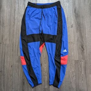Adidas Urban Woven Cuffed Track Pants Joggers Royal Blue/Signal Pink Mens Large
